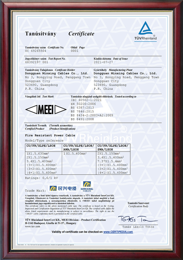 德國萊茵TUV認(rèn)證證書